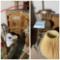 Vintage bar, dog cage, chair, card table, stool, lamp and more
