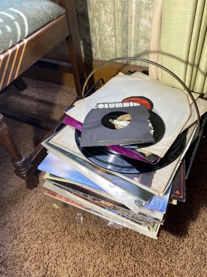 Stack of vintage records