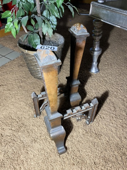Pair of Antique Fireplace Andirons