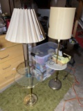 2 Vintage Lamps with tables including marble