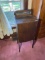Antique Oak Music Cabinet w/Mirror