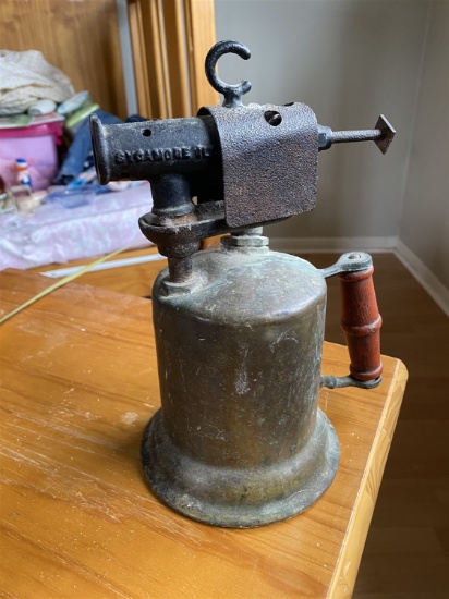 Antique Blow Torch with Brass Canister