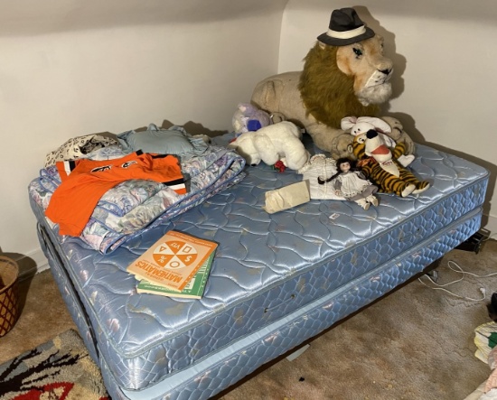 Full Mattress, boxspring, stuffed animals, dolls etc