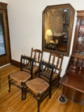 4 Antique Chairs plus Large Mirror