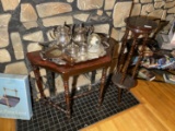 Antique wooden table plus stand