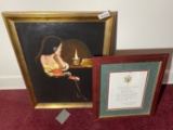 Vintage Satanic Oil Painting PLUS Presidential Award