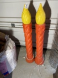 Pair of vintage plastic Christmas candles
