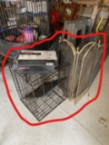 Small dog crate, fireplace screen, faucet and parts