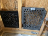 Pair of cast iron metal Victorian floor vents