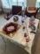Items on table, two chairs, Coca Cola bag