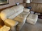 Nice leather couch and footstool