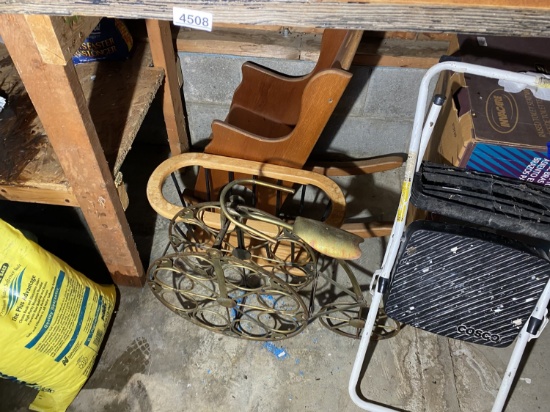 Wine rack, stool, magazine rack, cradle