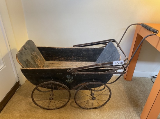 Nice ANtique Painted Baby Buggy
