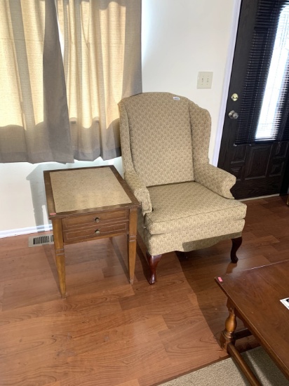 Bassett Furniture Side Table & Arm Chair