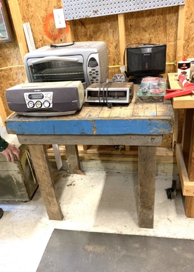 Contents of Work Benches - Hardware, Radios, Heaters & More