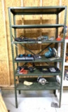 Metal Shelf and Contents - Assortment of Power Tools