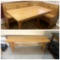 Beautiful Oak Corner Dining Set with Additional Storage Under Benches