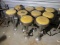 Group of 10 vintage 1950s cafe stools