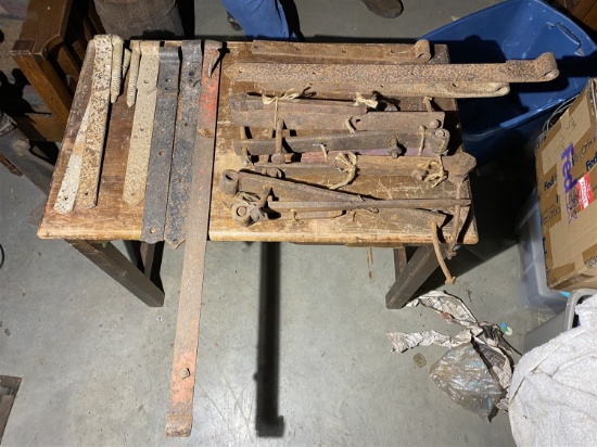 Group lot of Large Hand Wrought Hinges