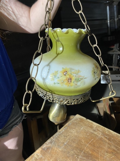 Vintage Hand Painted Hanging Lamp