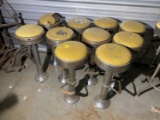 Group of 10 vintage 1950s cafe stools