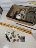 Coins, Sterling Ring, old pen, paper money etc lot