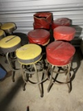 Group lot of eight vintage cafe or diner stools