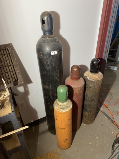 Group lot of welding gas tanks