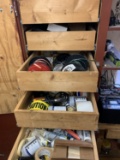 Clean out Garage Closet Shelves - Speaker Wire, Sand Paper, Cable Connectors, Plumbing Items & More
