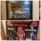 Ogden's Robin Cigarette Wall Art & Cleveland Browns Wall Clock