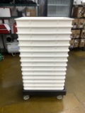 15 Cambro 5 Gallon White Plastic Food Storage Containers & Cambro Dolly
