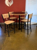 4 person High-top Round Dining Table with High Top Chairs