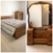 Waterfall Style Queen Bed, Vanity, & Chest of Drawers
