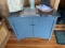 Wooden Storage Cabinet with blue paint