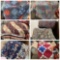 Lot of 4 old quilts and pillows made from Persian Rugs