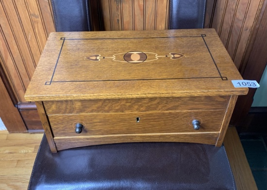 Stickley Oak Inlaid Wooden Box