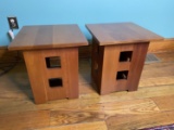 Pair of Stickley Maple Low Lamp Tables Modern