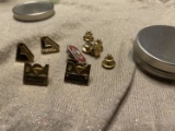 Group lot of anniversary pins including two 14k gold