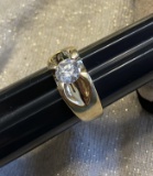 Men's 14k Gold and 1.5 ct solitaire ring