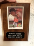 Woody Hayes Large Ball Card on Plaque