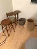 Primitive Style Stool, Kidney Shaped Side Table, & More