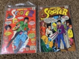 2 Old Comic Books Swing with Scooter  - No. 1 and No. 7