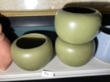 3 McCoy Floraline Pottery Planters