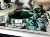 Art pottery candlesticks, planter by UPCO