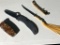 Group lot of three knives including miniature samurai sword