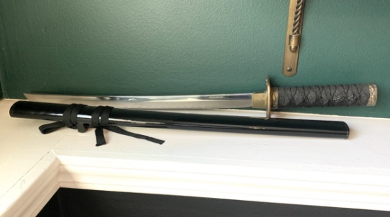 Decorative Samurai Sword in Scabbard - 25" long