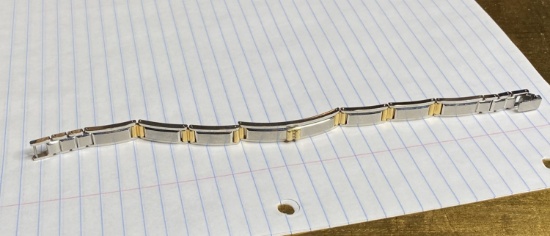 14k gold and steel men's bracelet