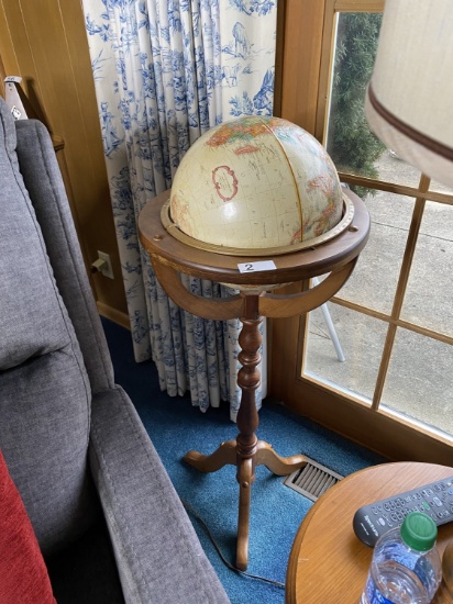 Vintage Globe on Wooden Stand