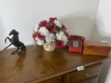 Mini  Lane cedar chest, old telephone etc