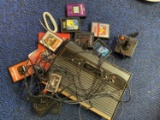 Vintage Atari game system with games